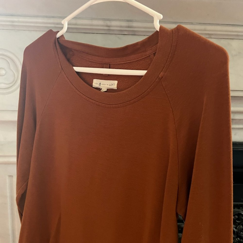 Lou & Grey Copper/Rust-Colored Sweater - S
